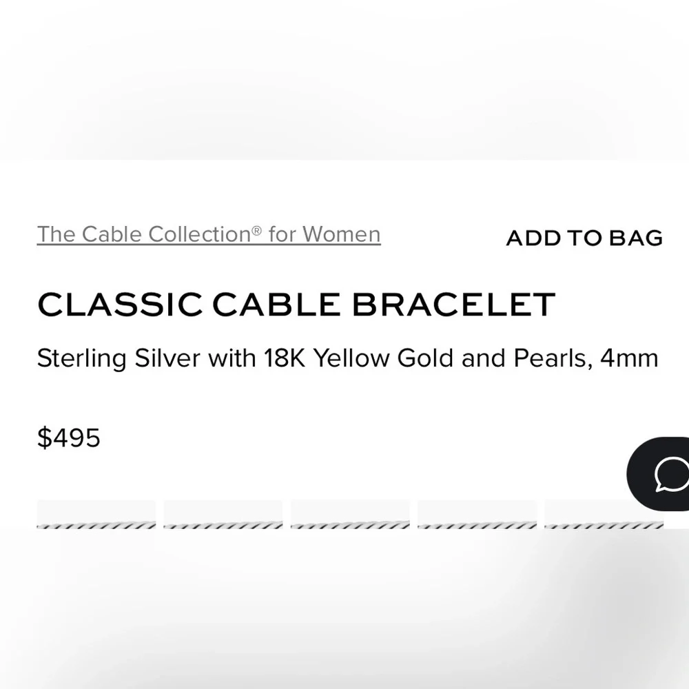 David Yurman Classic Cable Bracelet- 18K Gold, Sterling Silver,Pearl- Small - Picture 7 of 11